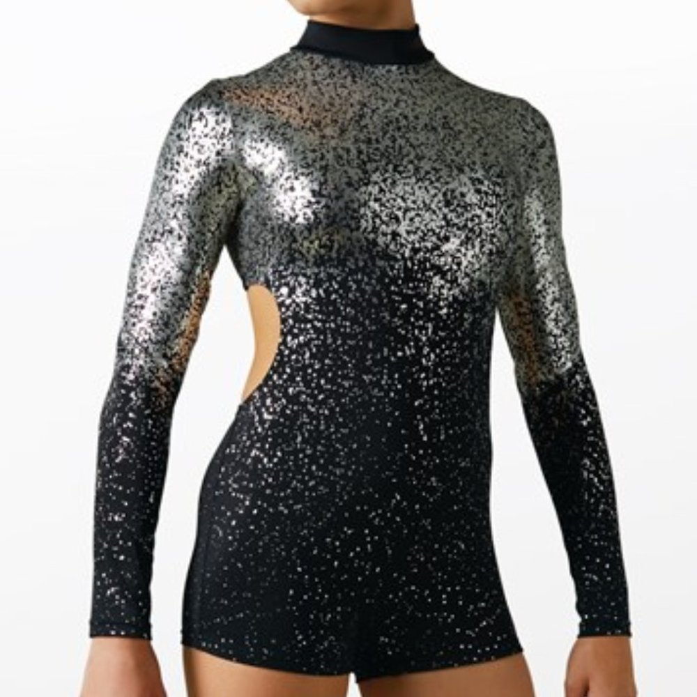 Weissman Black and Silver Sparkle Leotard